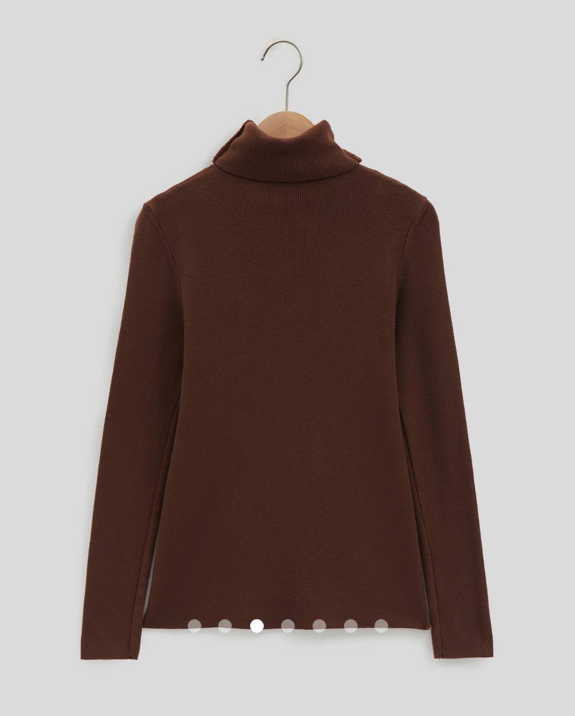 Turtle Neck Knit Top // Brown