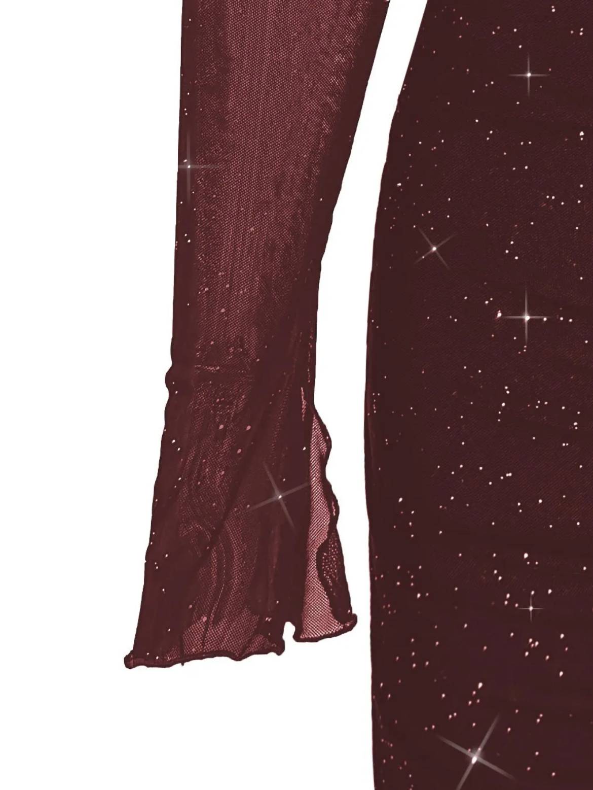 Shimmer Bodycon Dress // Burgundy