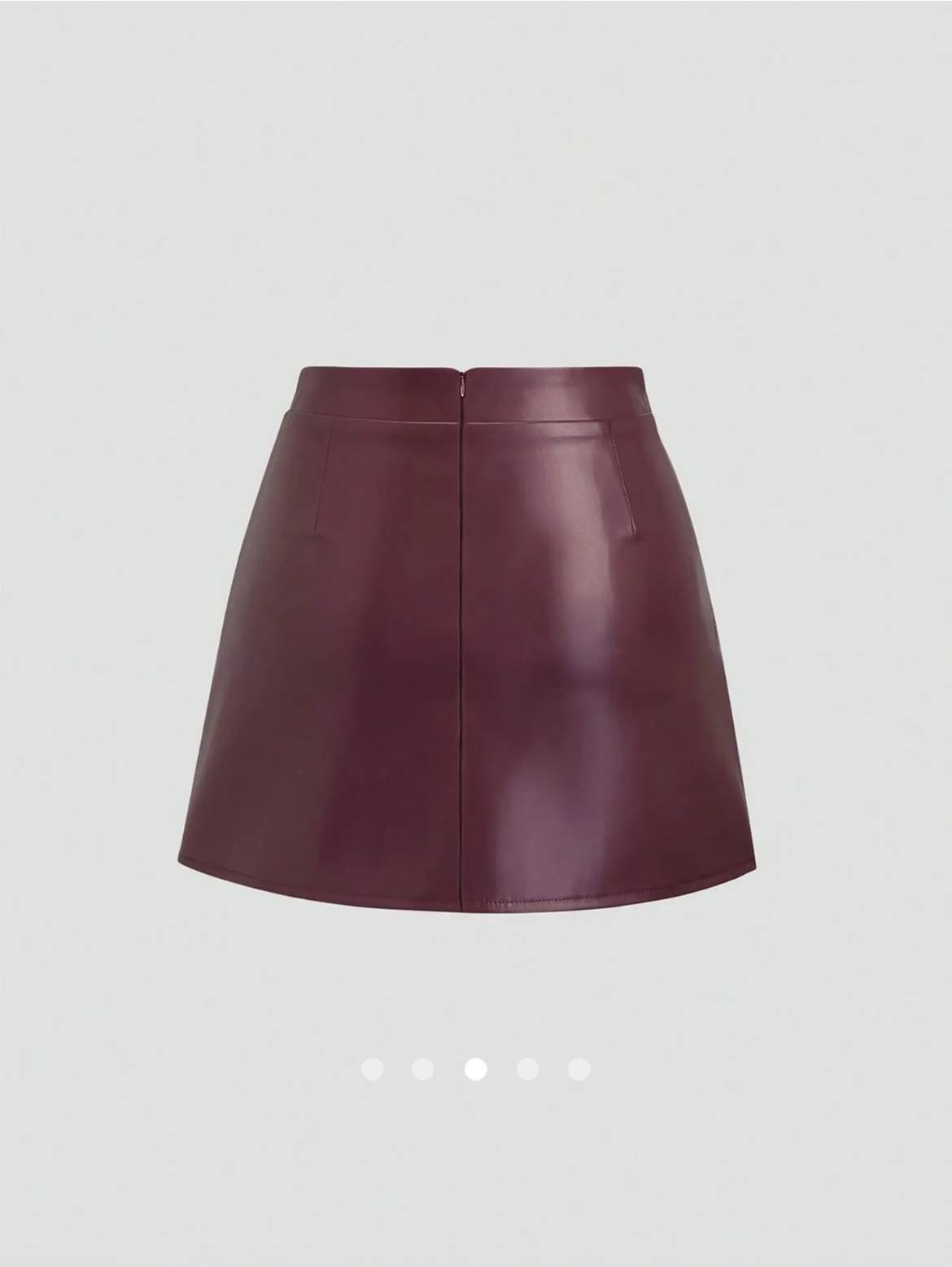 Faux Leather Gathered A-Line Skirt // Burgundy