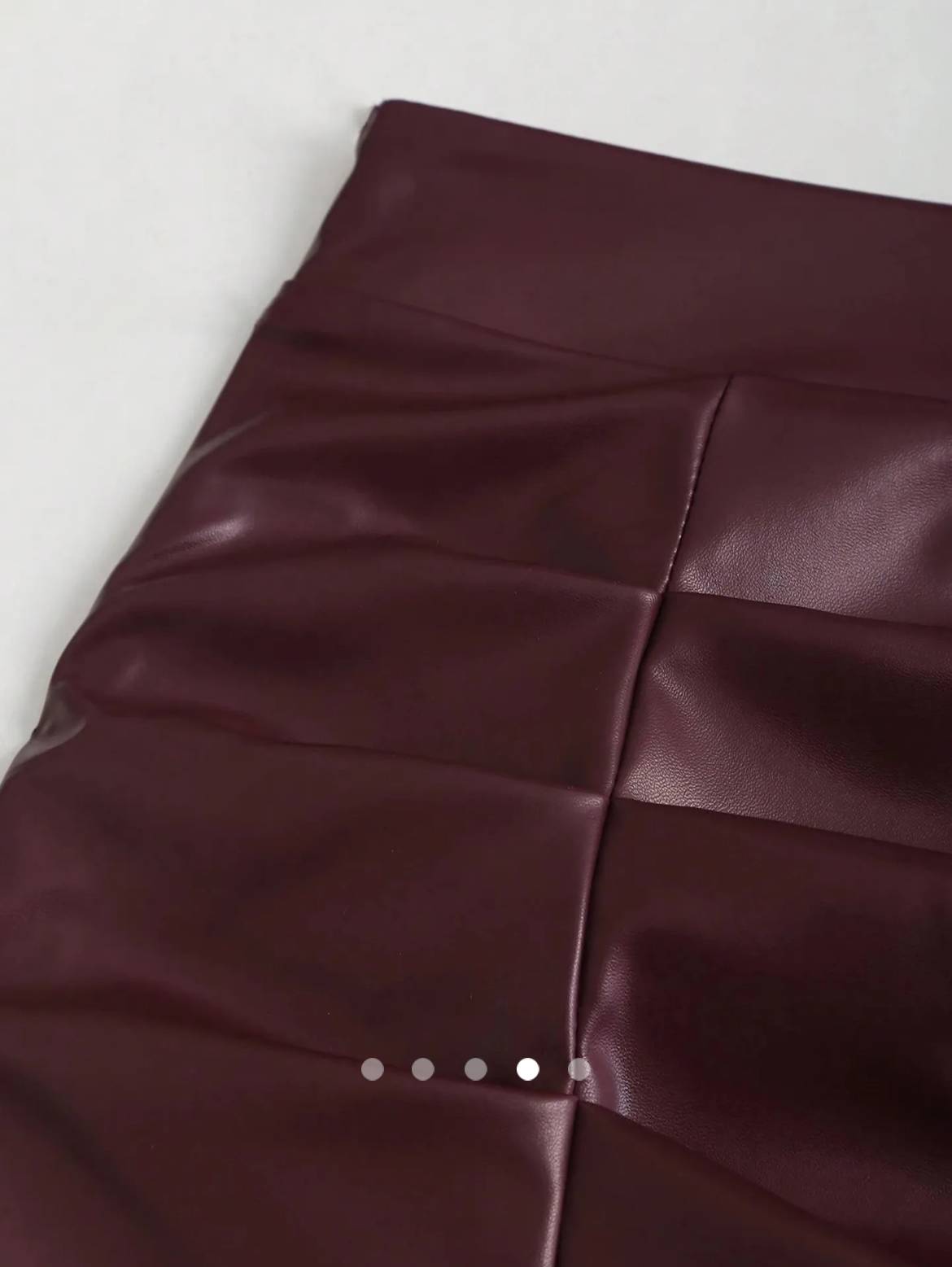 Faux Leather Gathered A-Line Skirt // Burgundy