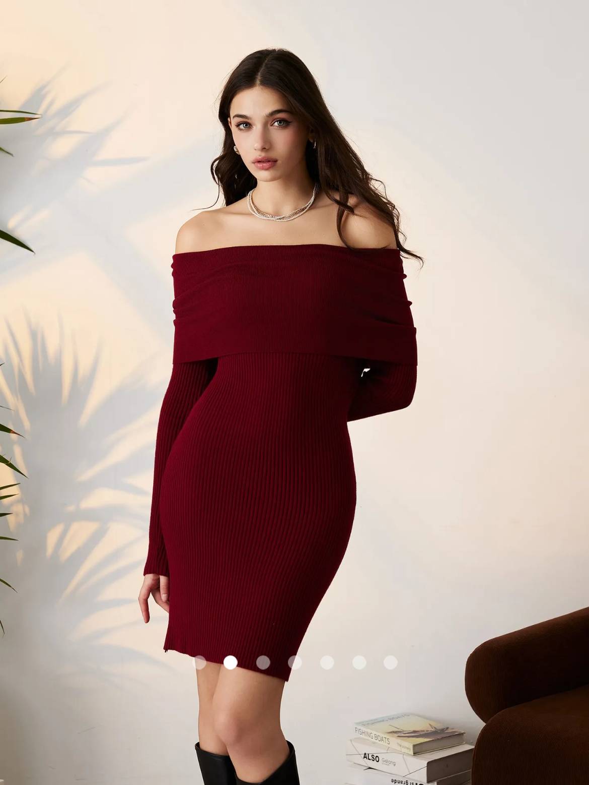 Knit Mini Dress // Burgundy