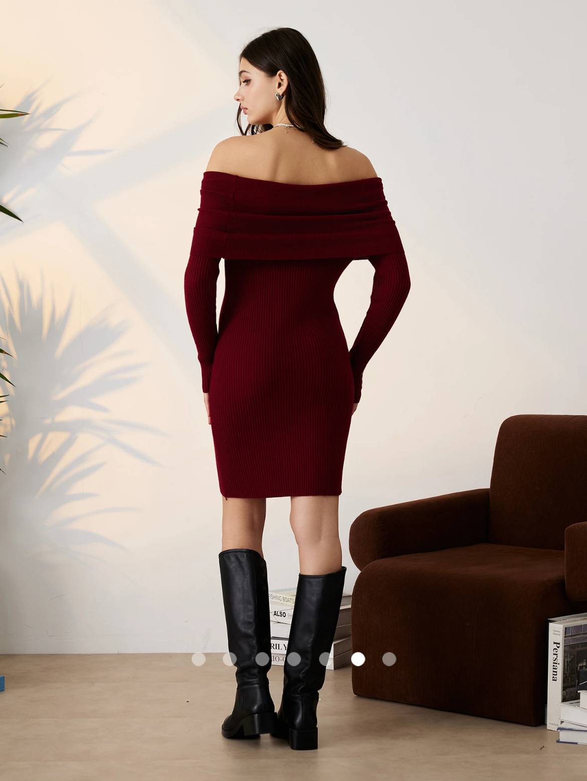 Knit Mini Dress // Burgundy