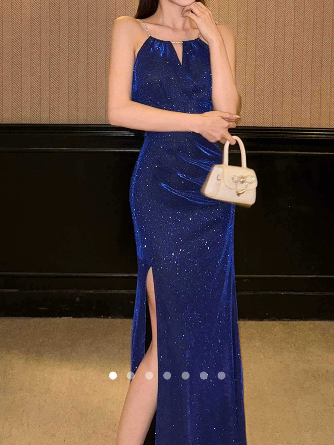 Rhinestone Cocktail Dress // Blue