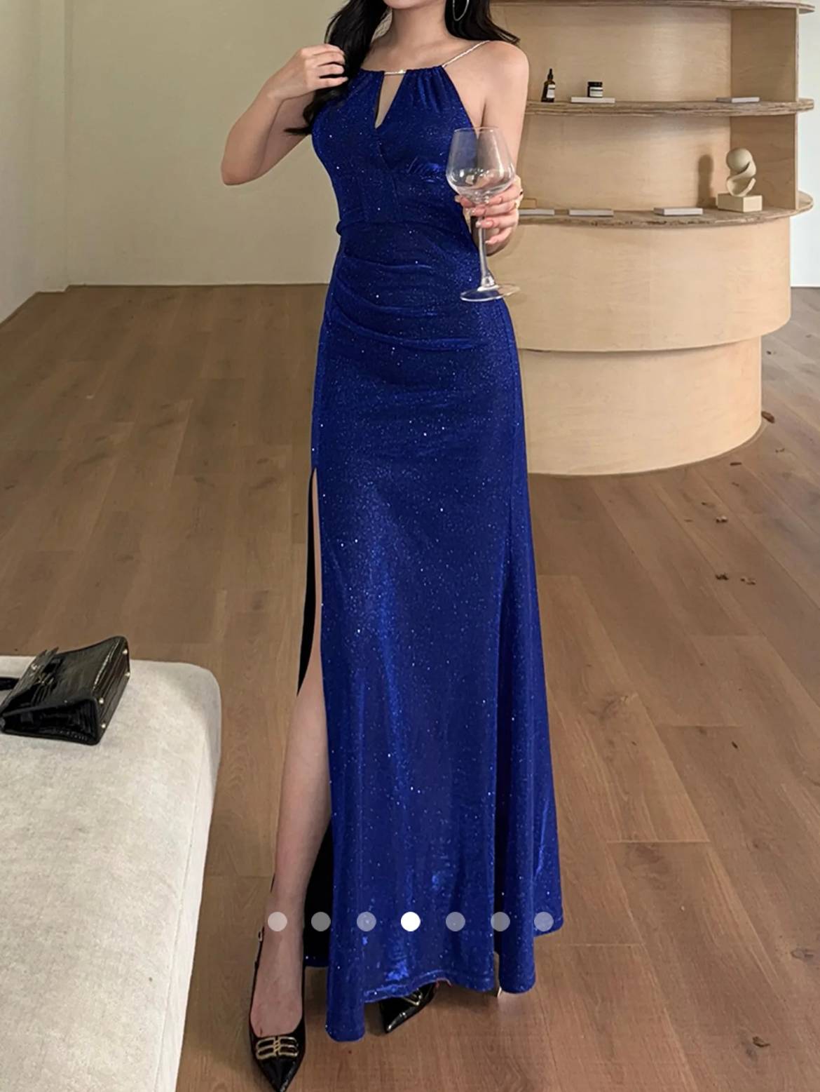 Rhinestone Cocktail Dress // Blue