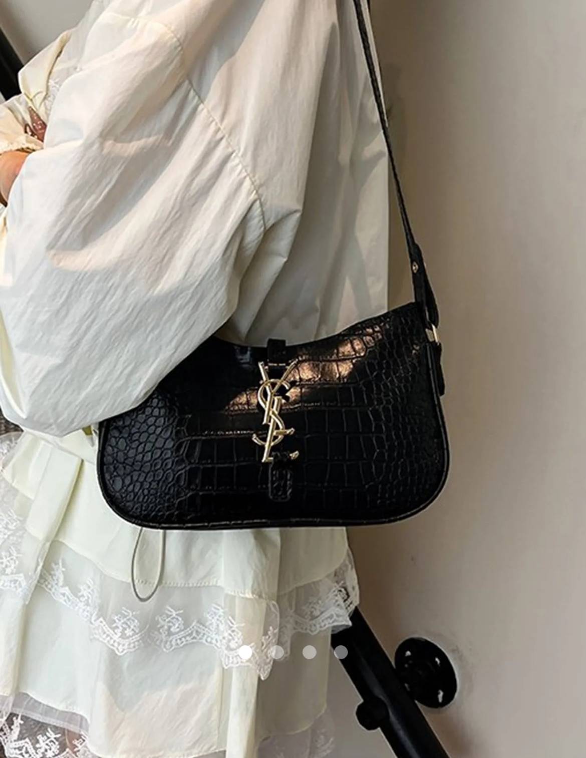 Metal Crossbody Bag // Black
