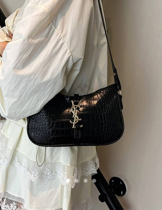 Metal Crossbody Bag // Black