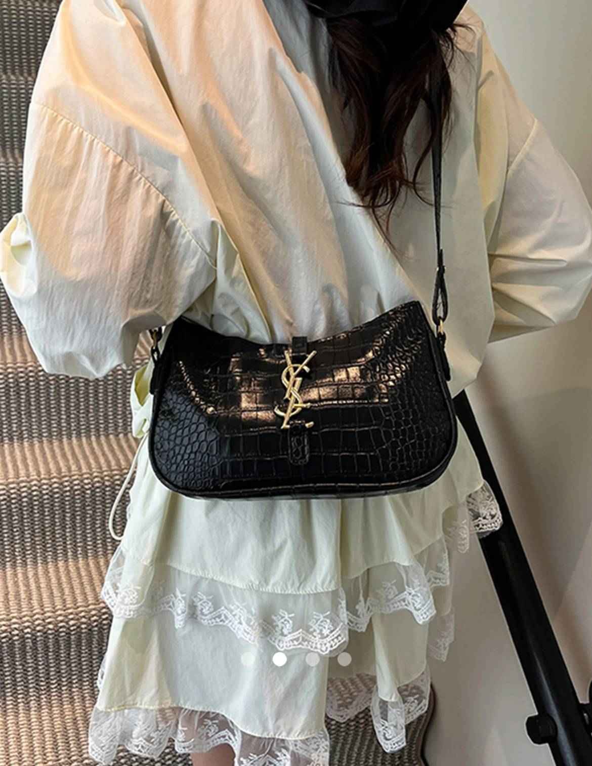 Metal Crossbody Bag // Black