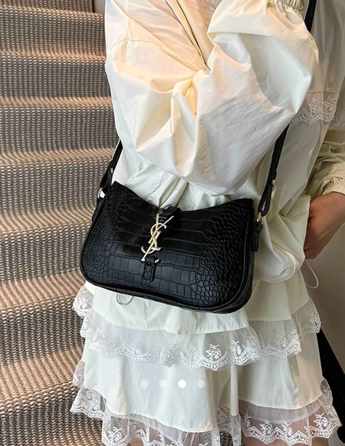 Metal Crossbody Bag // Black