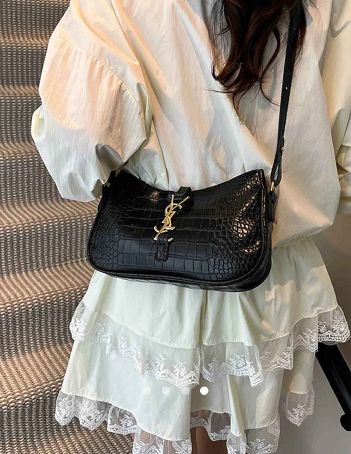 Metal Crossbody Bag // Black