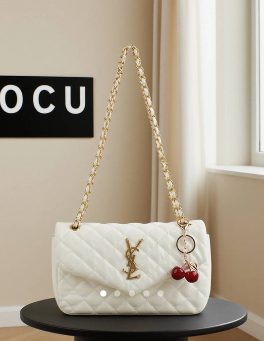 Padded Shoulder Bag // White