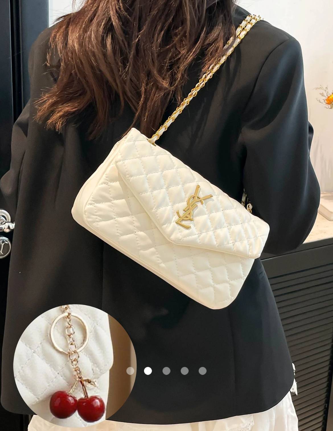 Padded Shoulder Bag // White