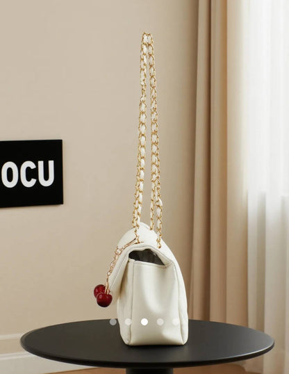 Padded Shoulder Bag // White