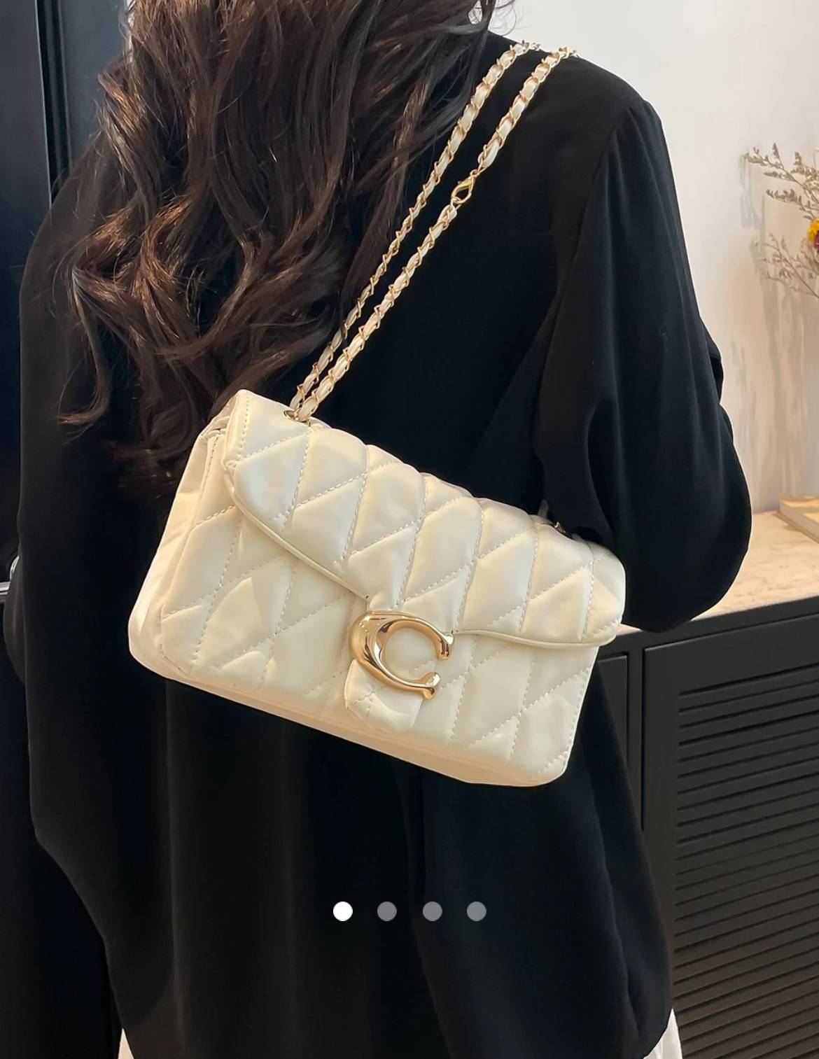 Luxury Padded Crossbody Bag // White