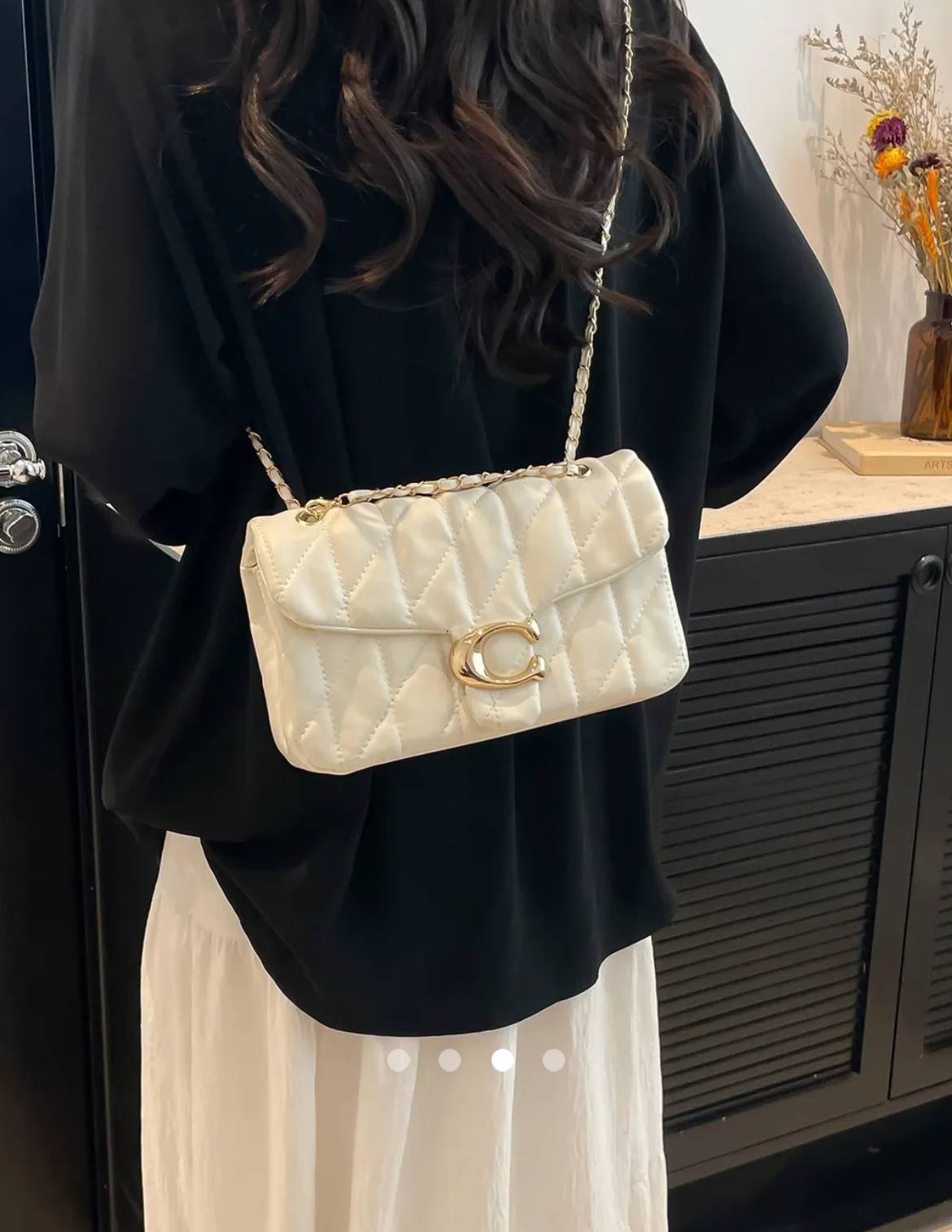 Luxury Padded Crossbody Bag // White