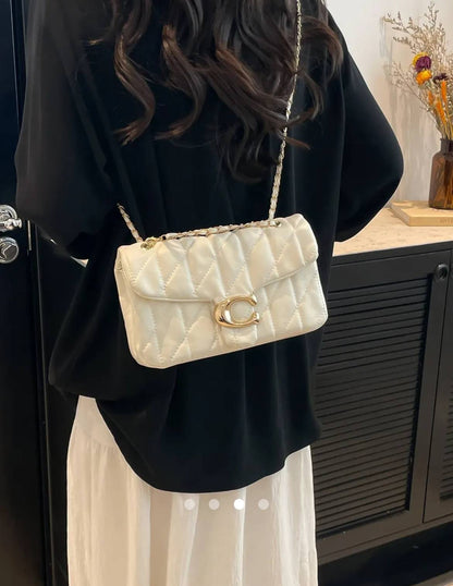 Luxury Padded Crossbody Bag // White