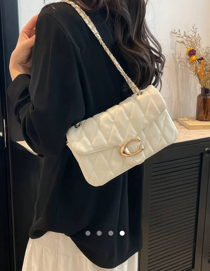 Luxury Padded Crossbody Bag // White