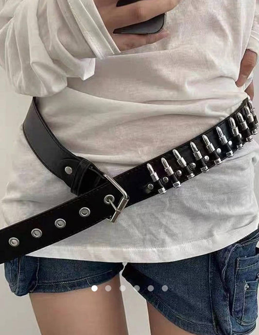 Metal Detail Belt // Black