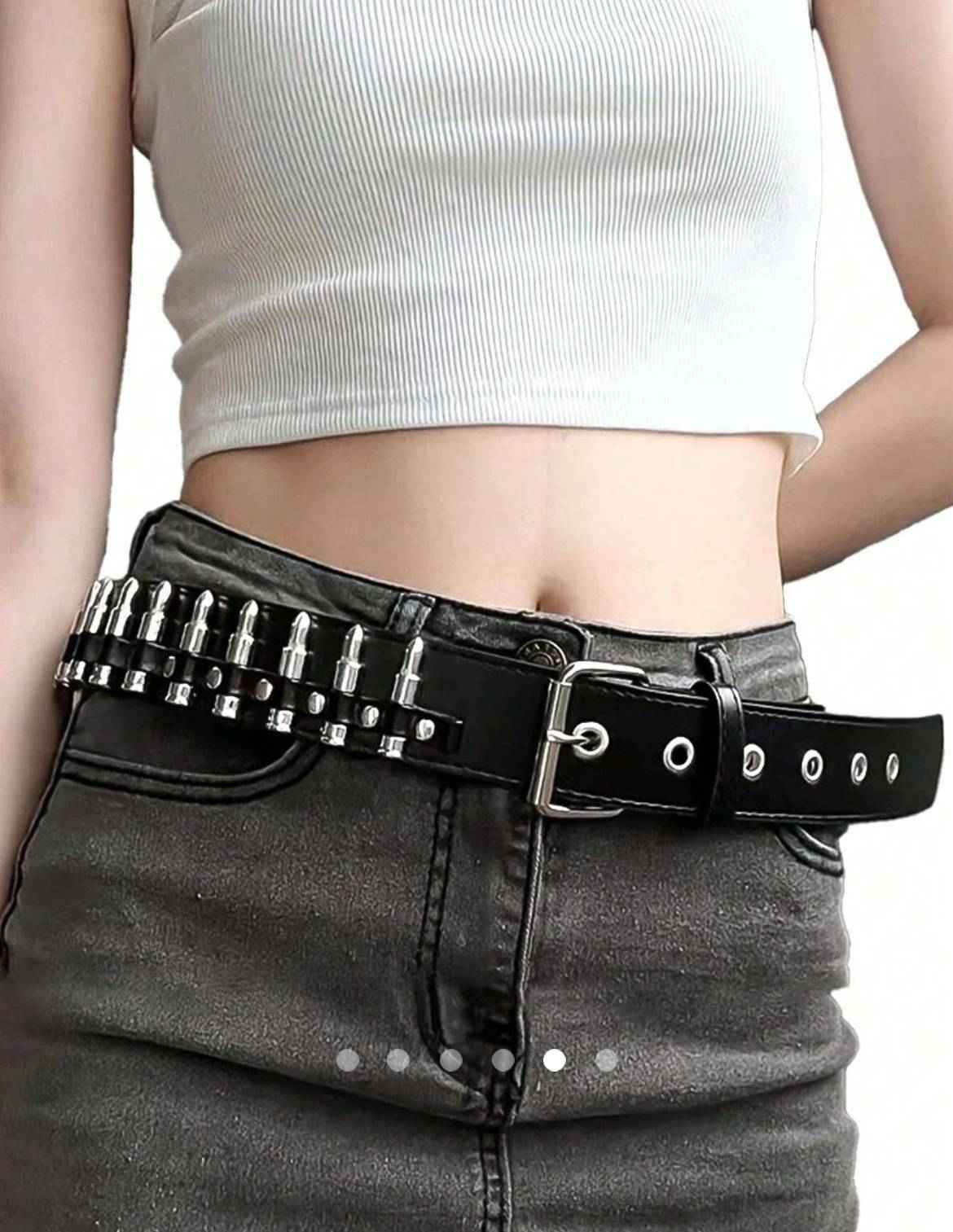 Metal Detail Belt // Black