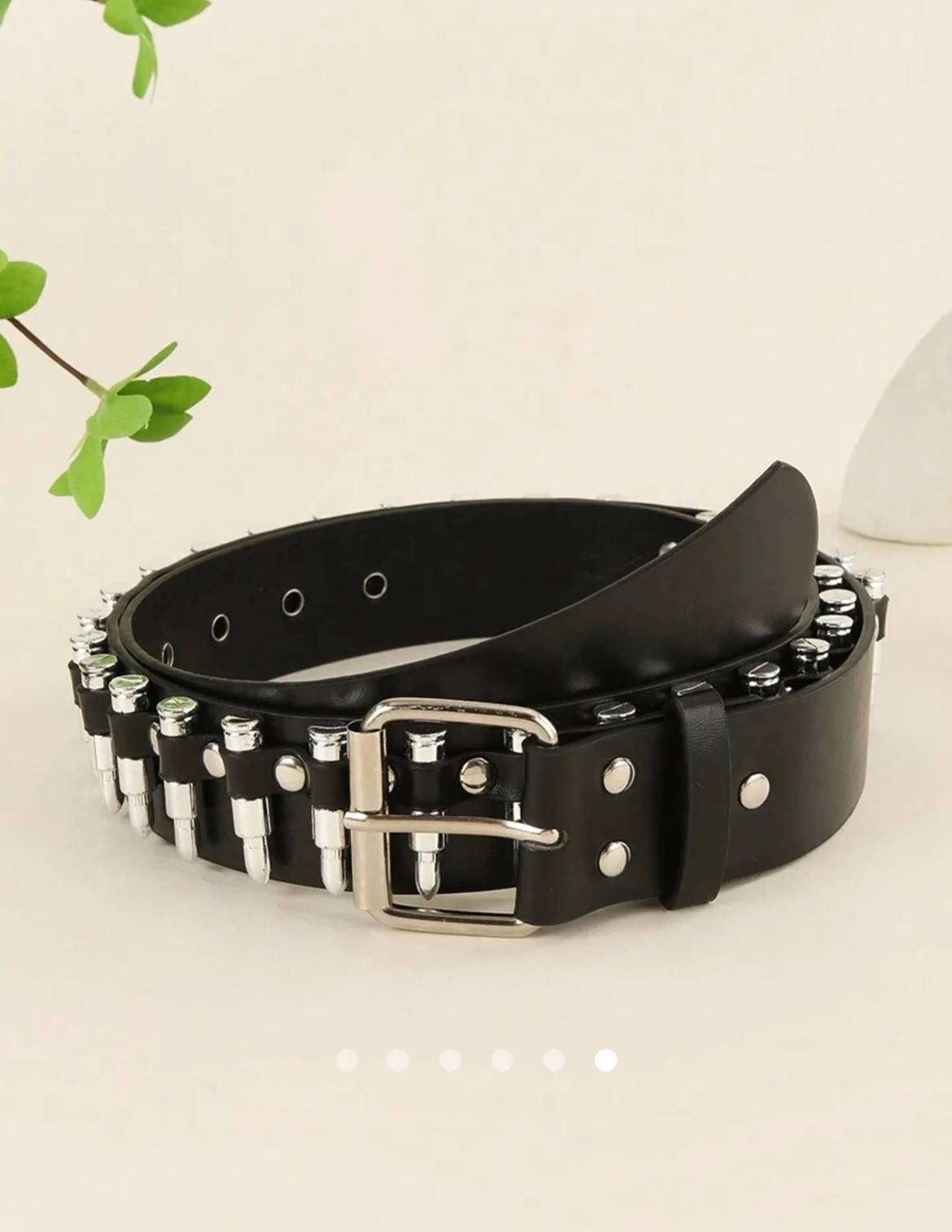 Metal Detail Belt // Black