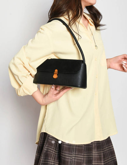 Metal Detail Shoulder Bag // Black