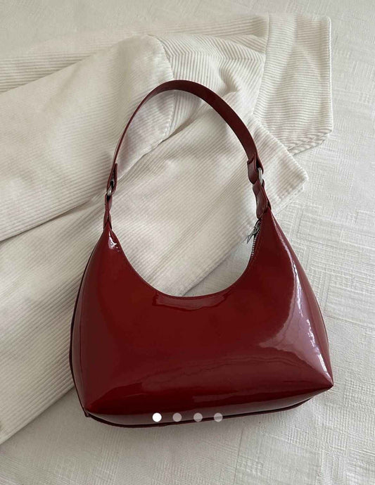 Solid Shoulder Bag // Burgundy
