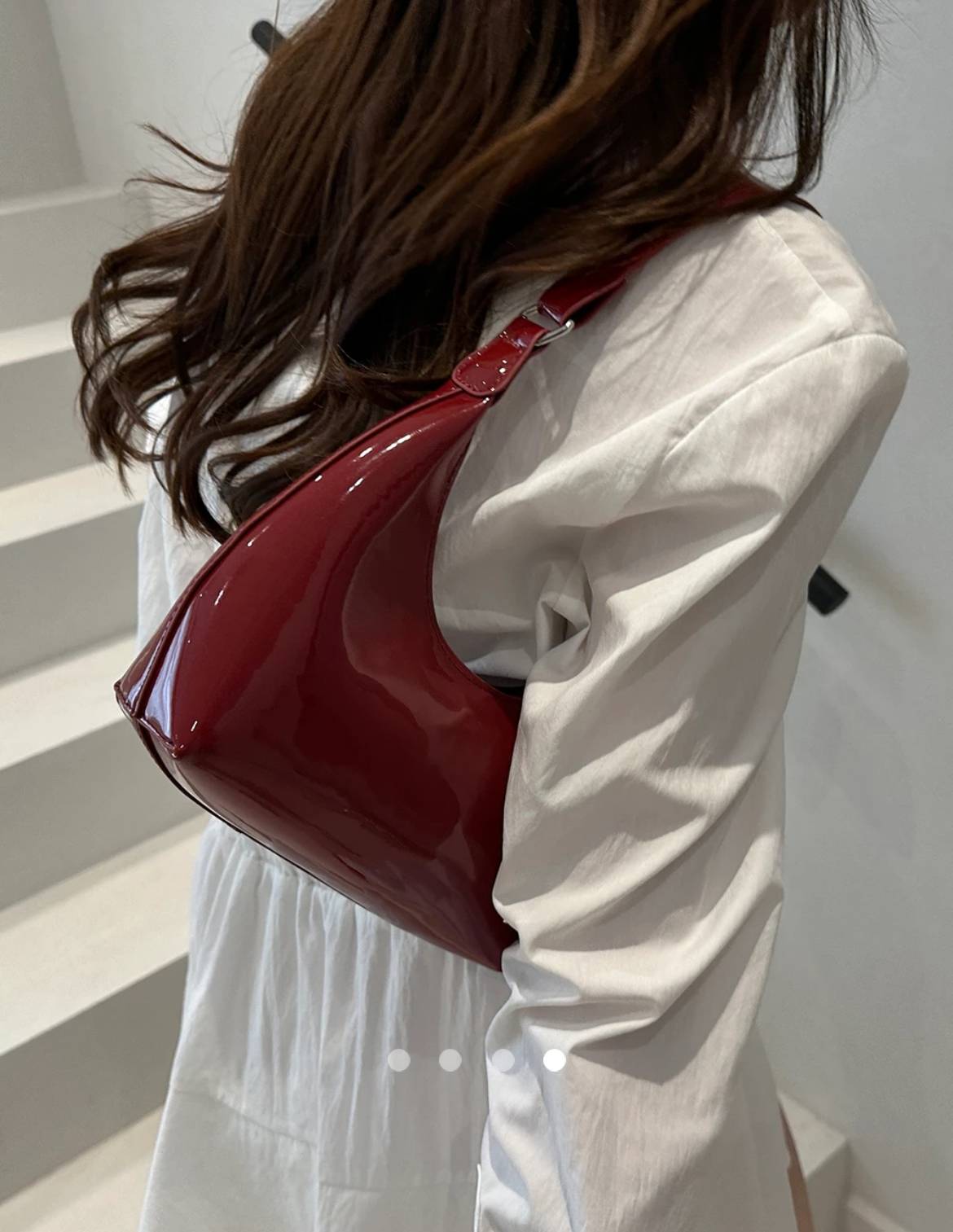 Solid Shoulder Bag // Burgundy