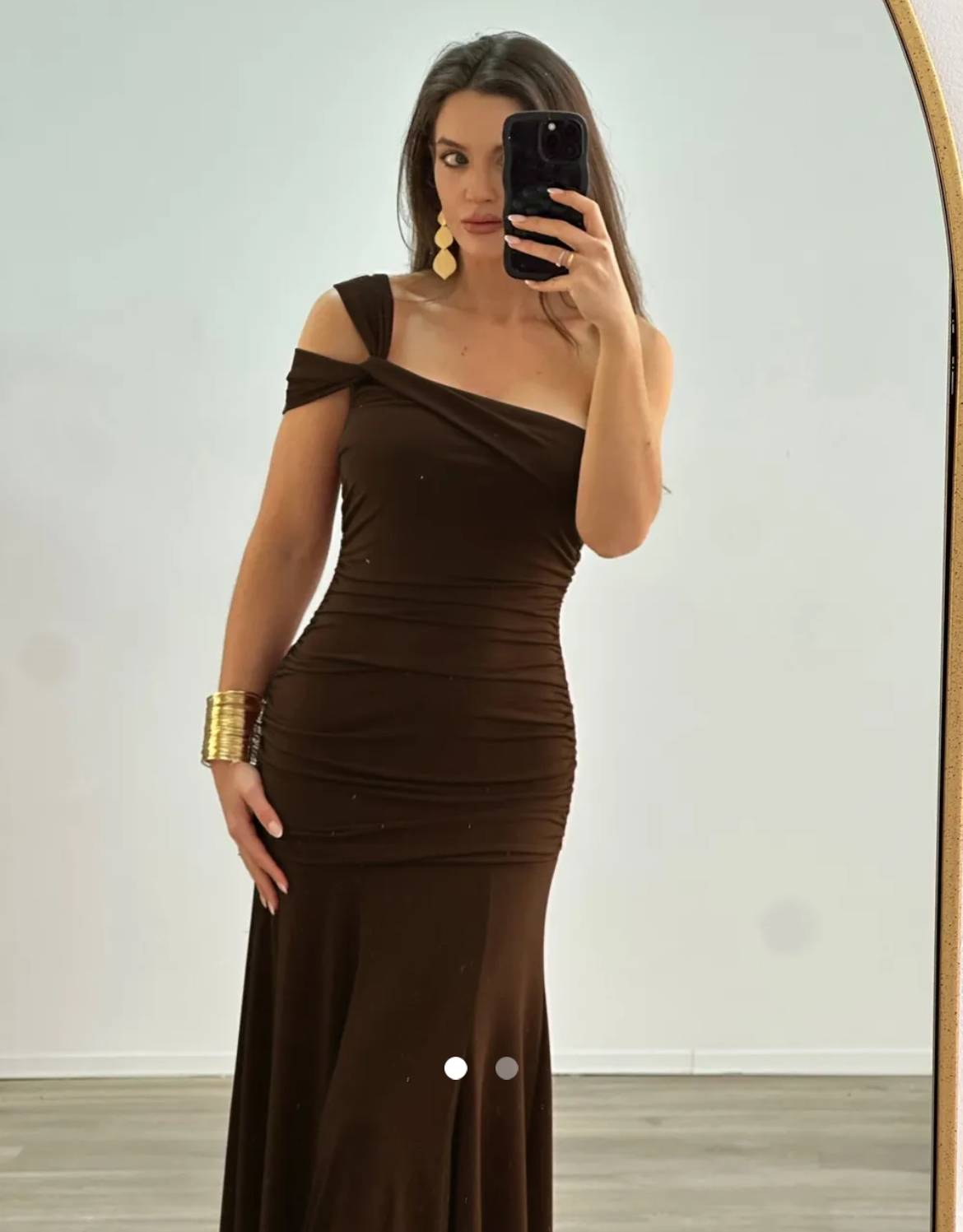 Knotted Cocktail Dress // Brown