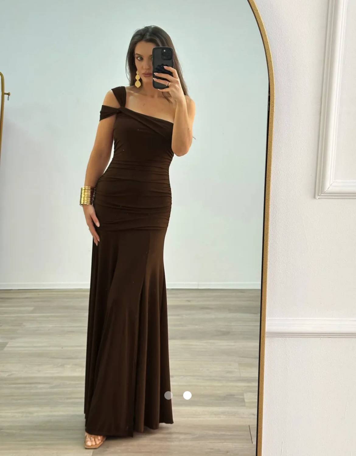 Knotted Cocktail Dress // Brown