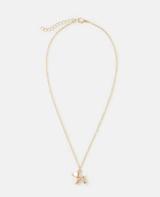 Dog Pendant Necklace // Gold
