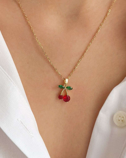 Cherry Necklace 001 // Gold
