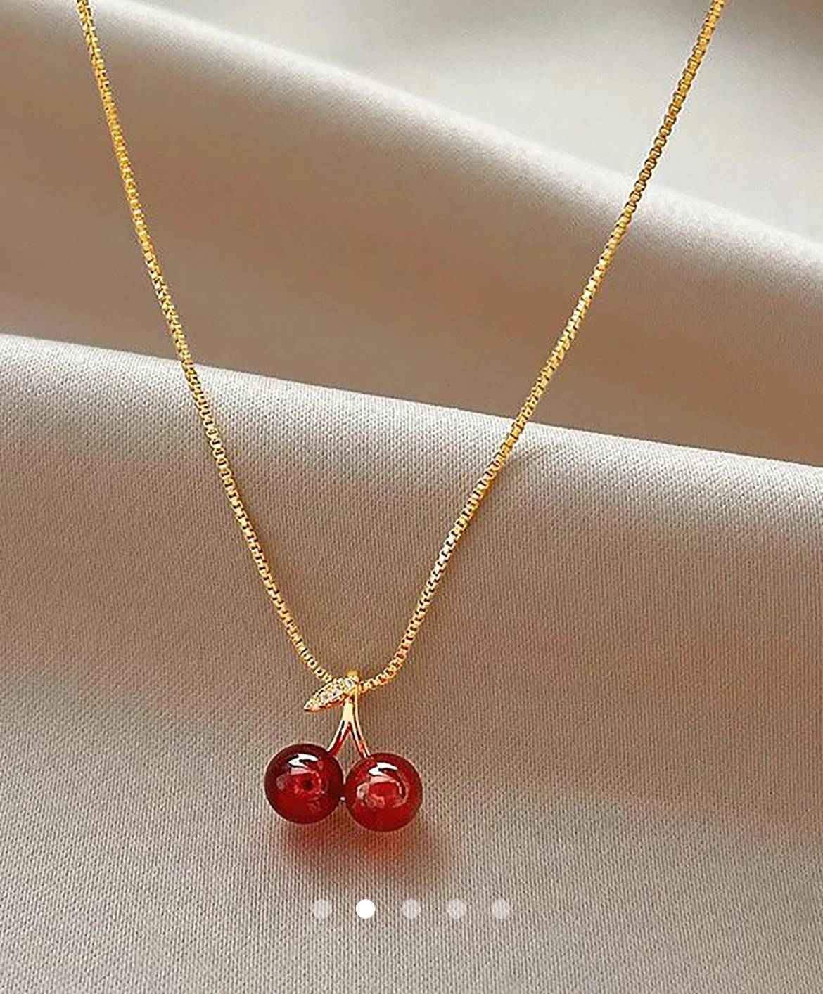 Cherry Necklace 003 // Gold