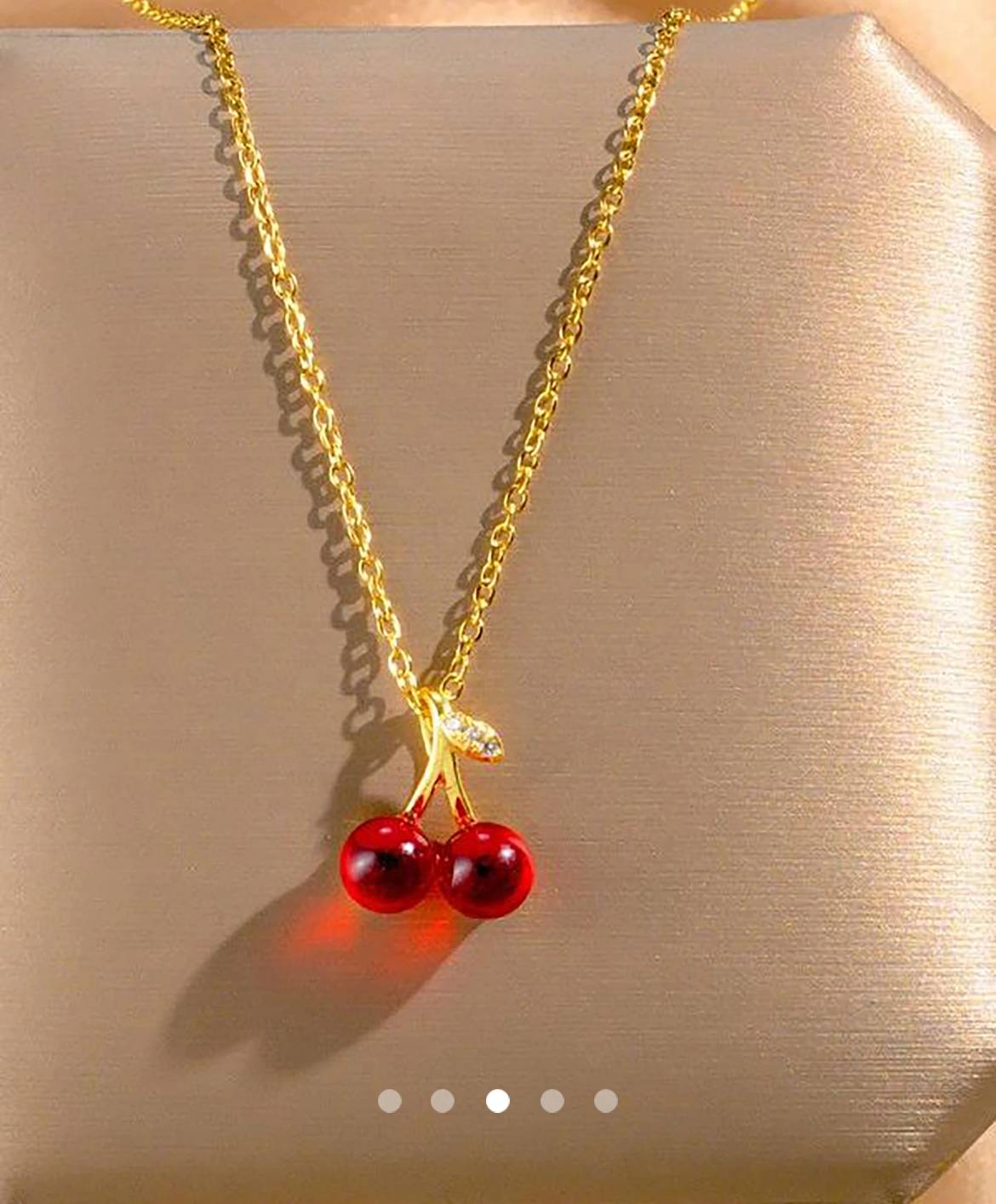 Cherry Necklace 002 // Gold