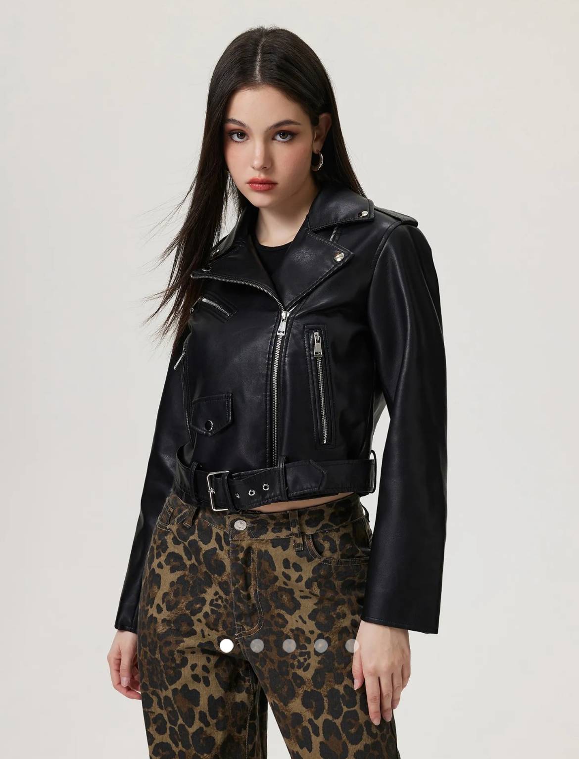 Asymmetric Faux Leather Jacket // Black
