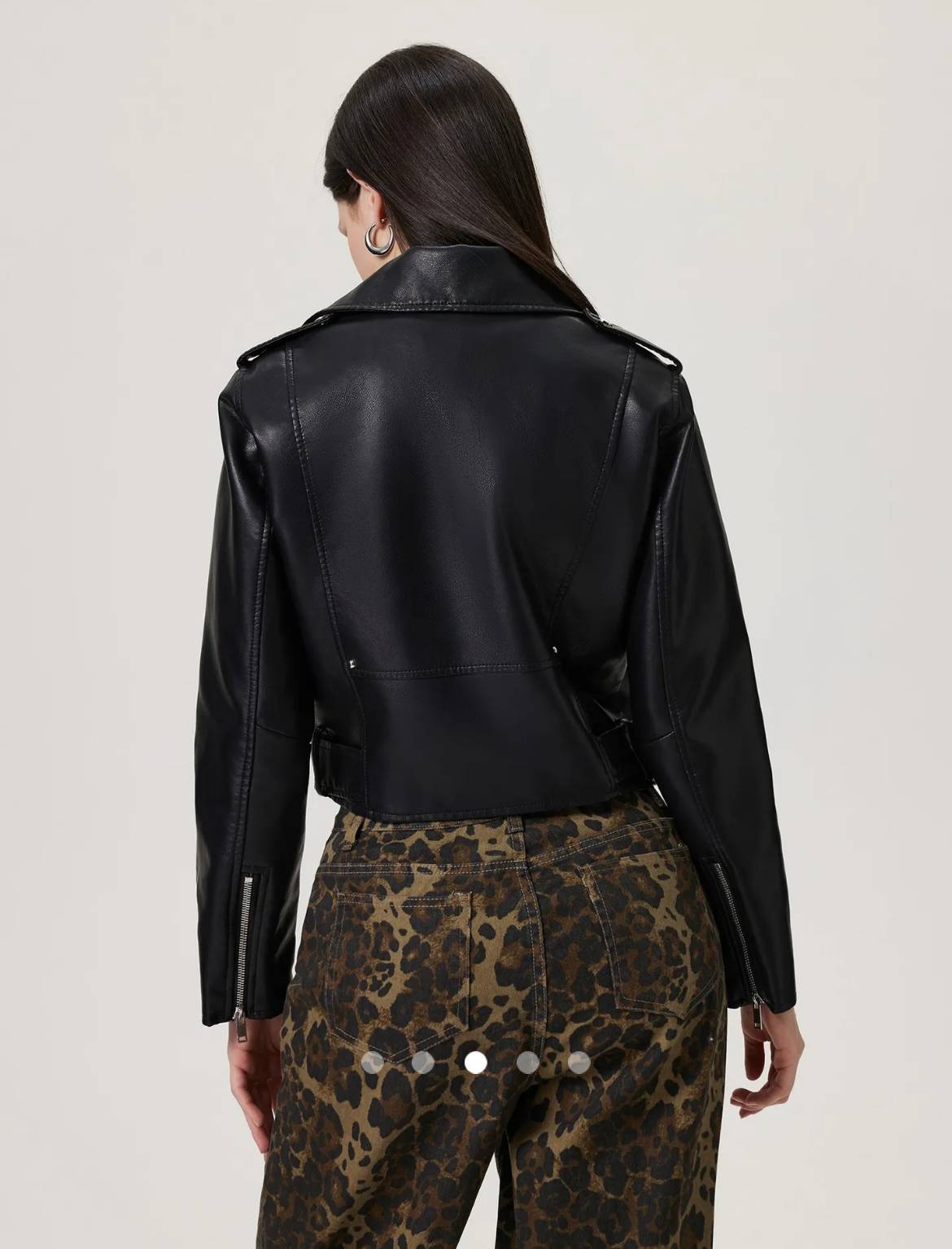 Asymmetric Faux Leather Jacket // Black