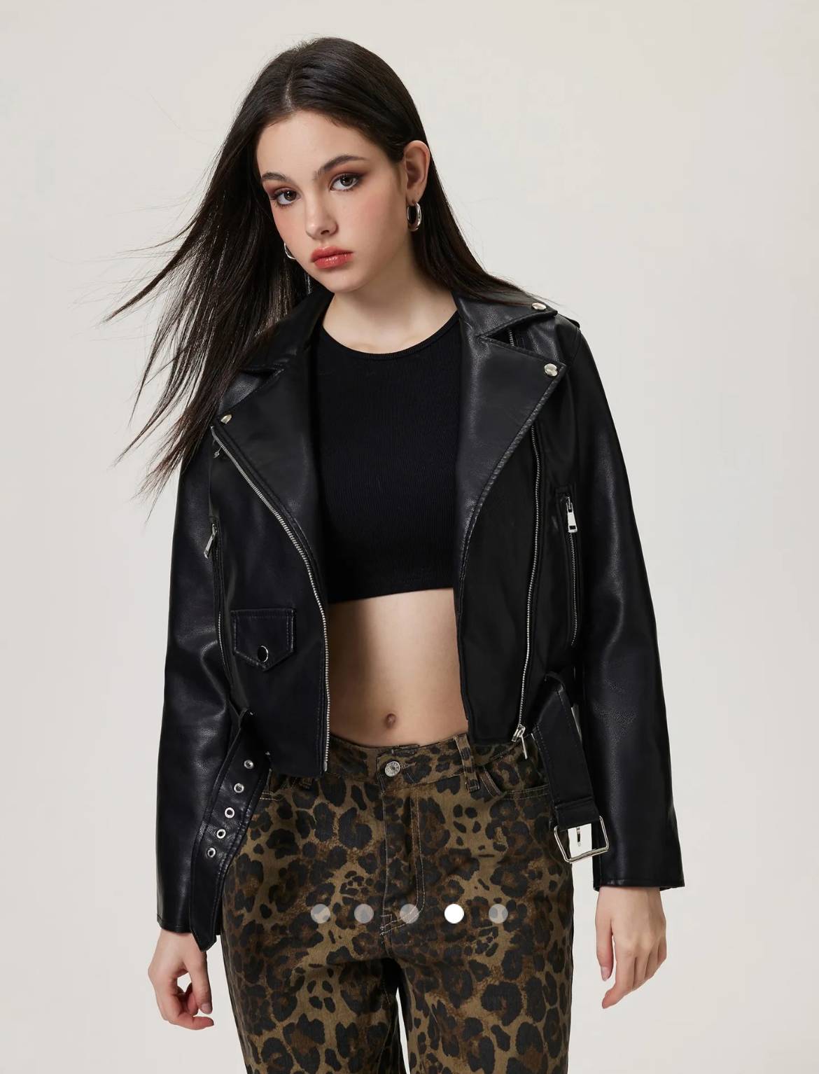 Asymmetric Faux Leather Jacket // Black