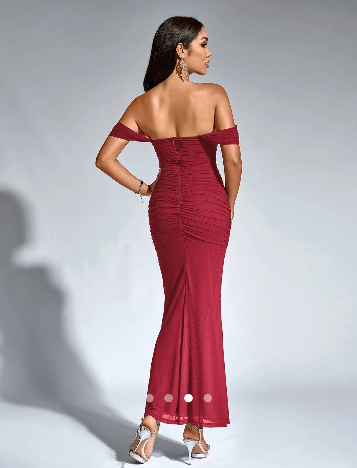 Draped Bodycon Dress // Burgundy