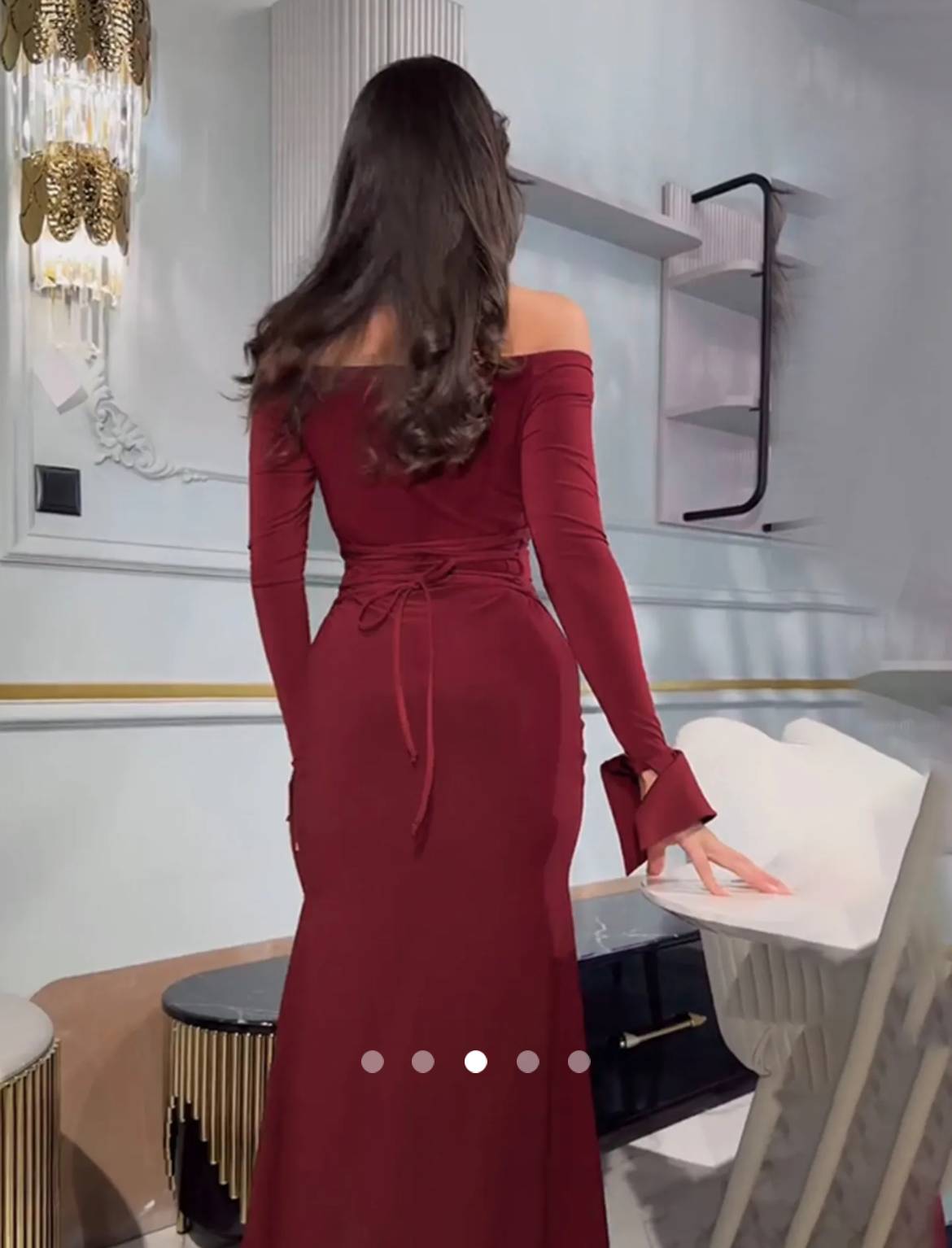 Slit Cocktail Dress // Burgundy