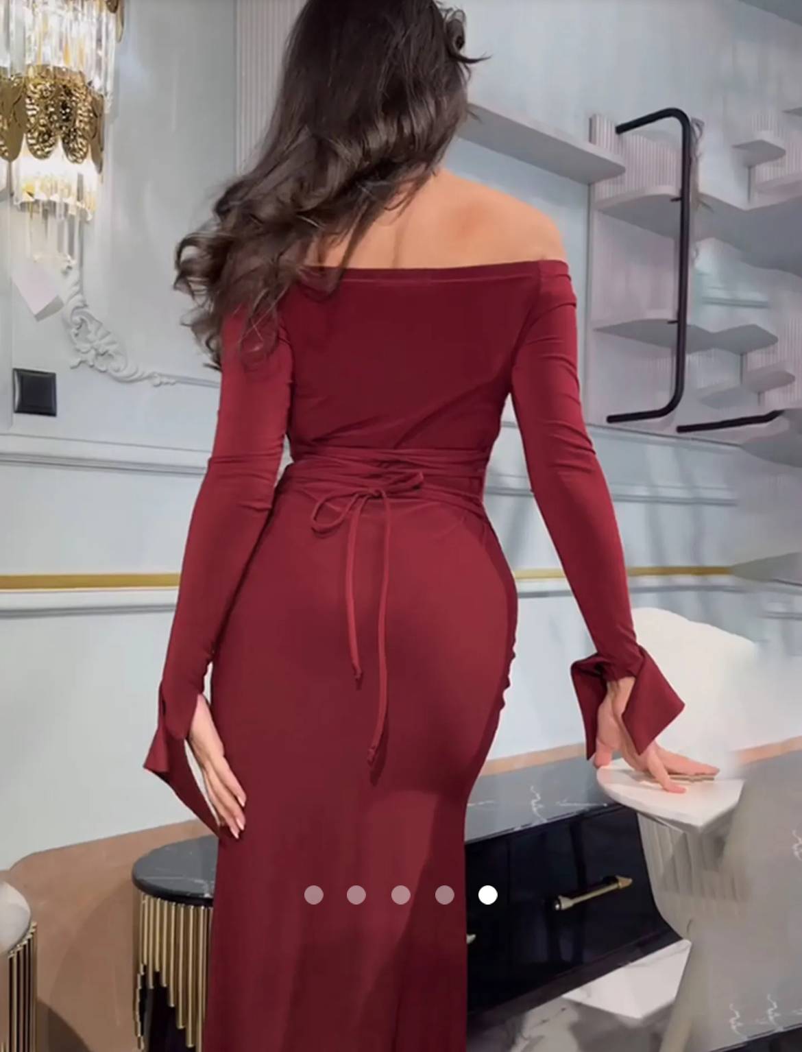 Slit Cocktail Dress // Burgundy