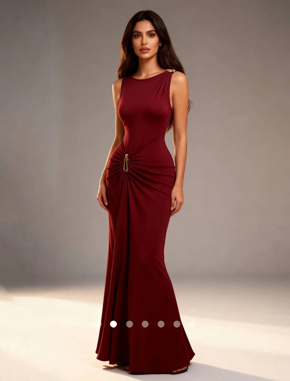 Metallic Decor Tank Dress // Burgundy