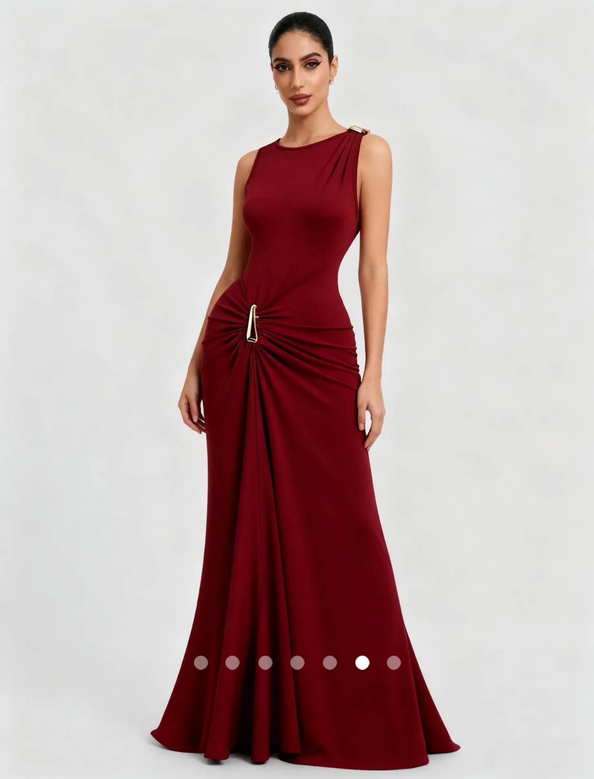 Metallic Decor Tank Dress // Burgundy