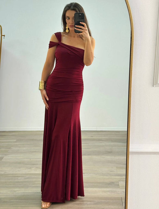 Knotted Cocktail Dress // Burgundy