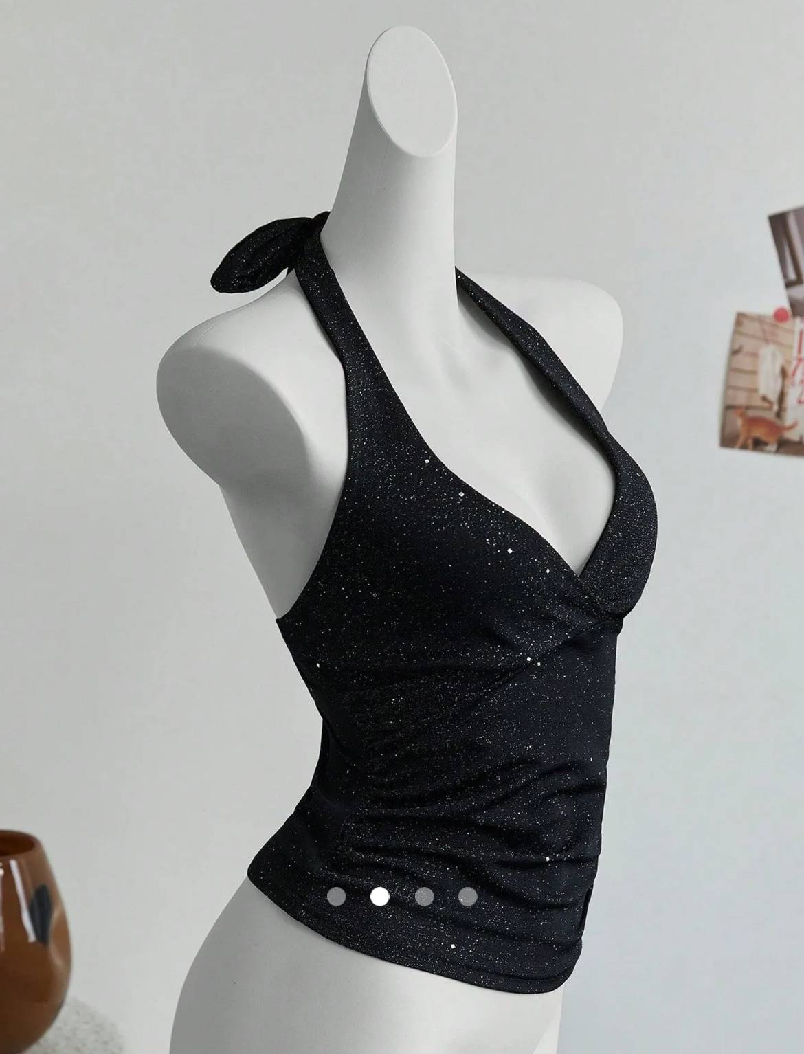 Glitter Backless Top // Black