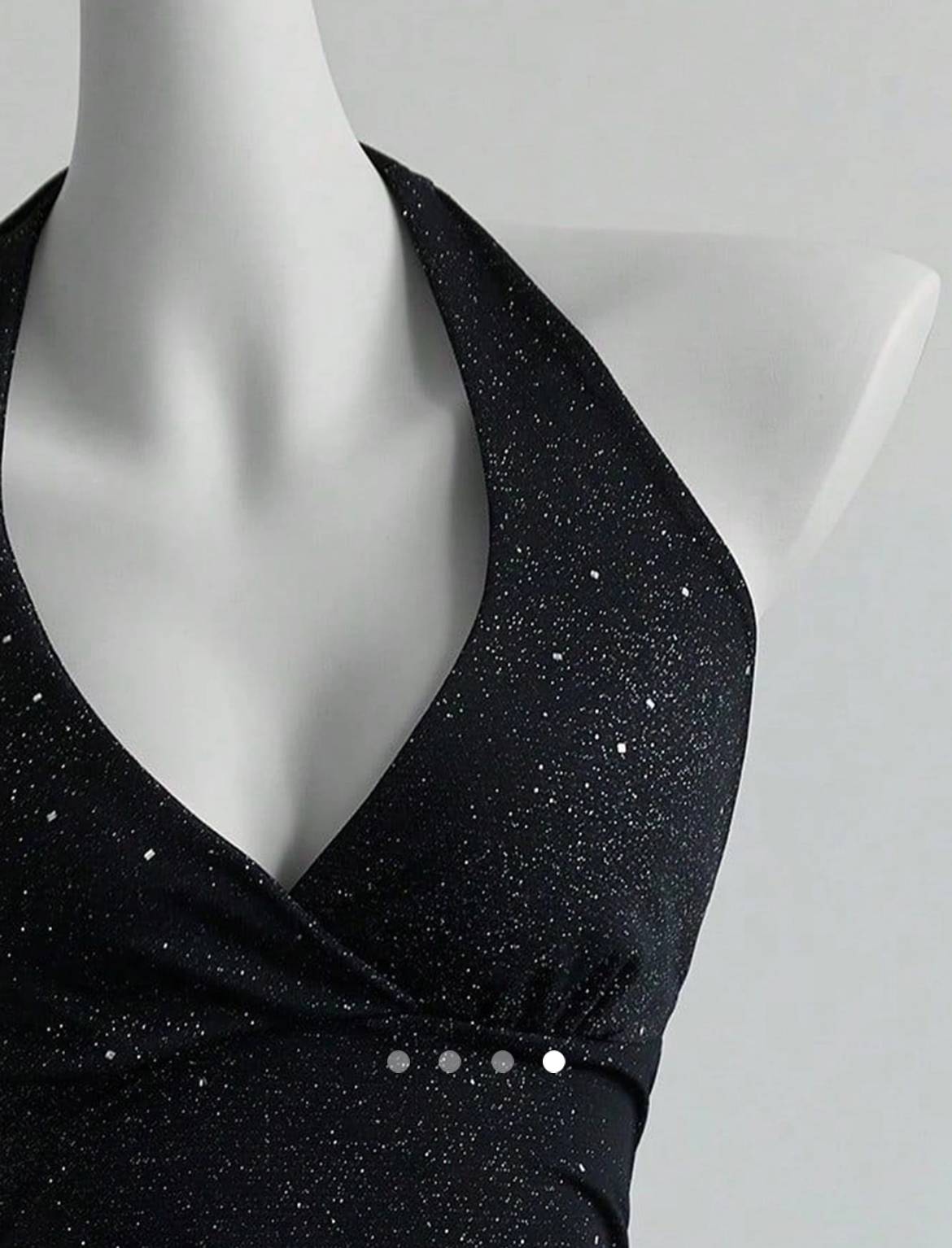 Glitter Backless Top // Black