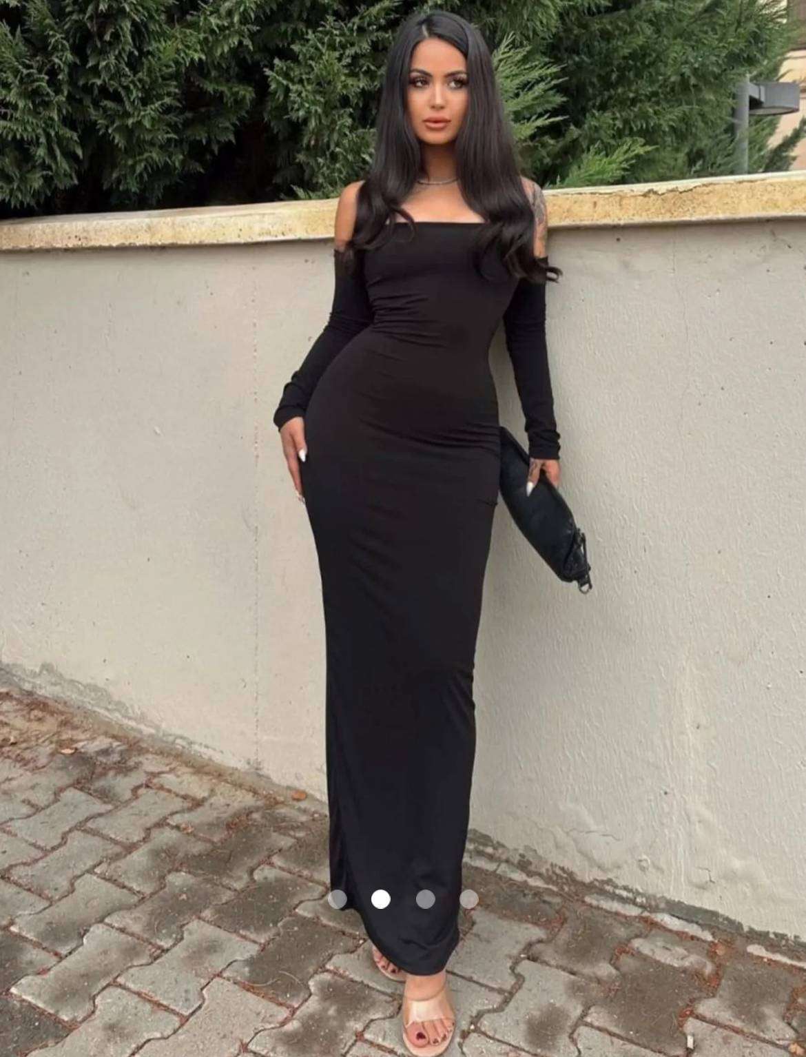 Slit Bodycon Dress // Black