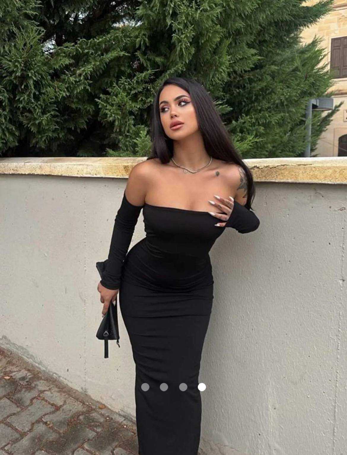 Slit Bodycon Dress // Black