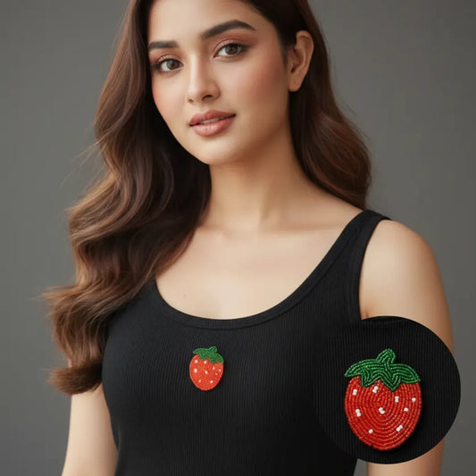 Strawberry Beaded Tank Top // Black