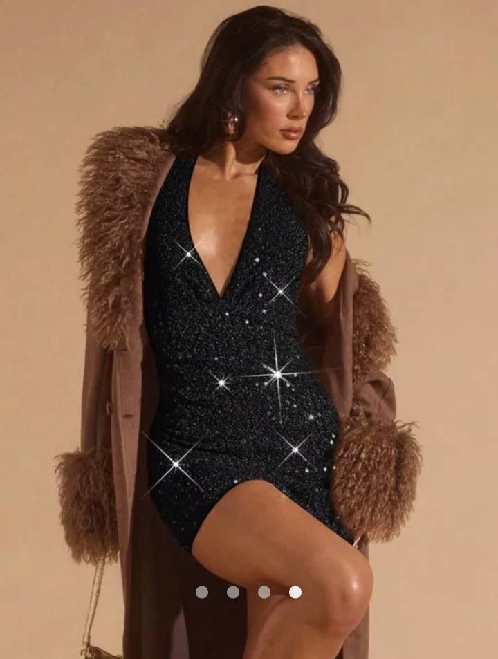 Backless Bodycon Dress // Black