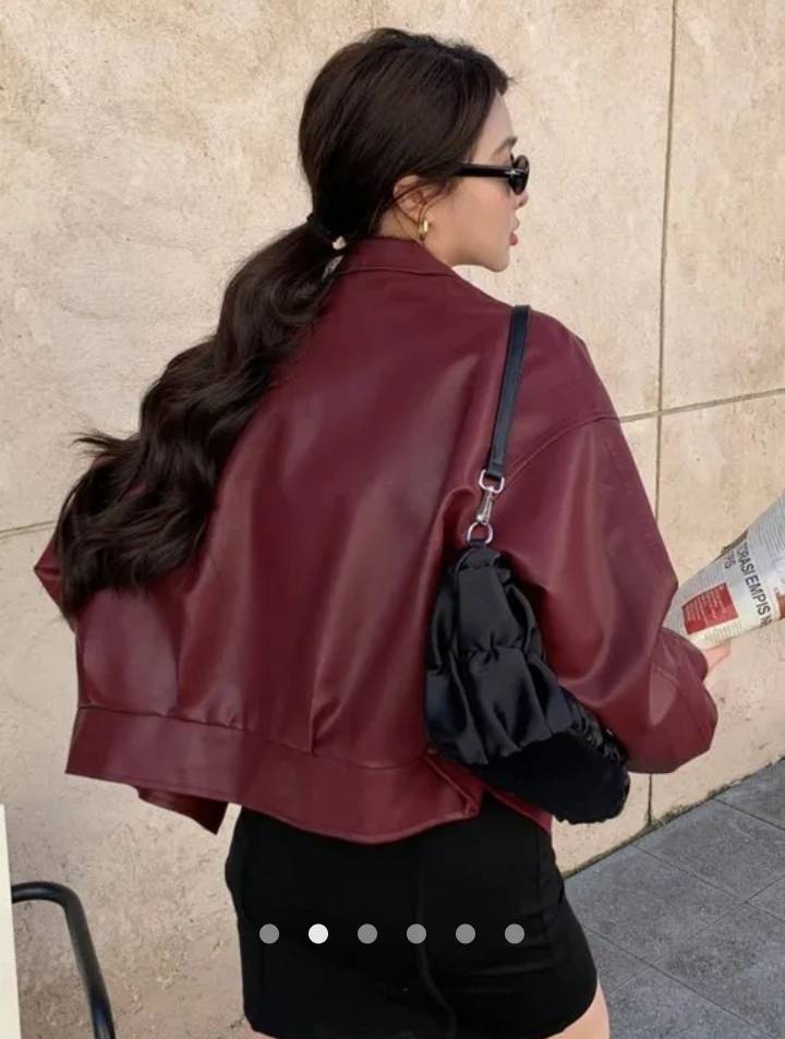Faux Leather Jacket 002 // Burgundy