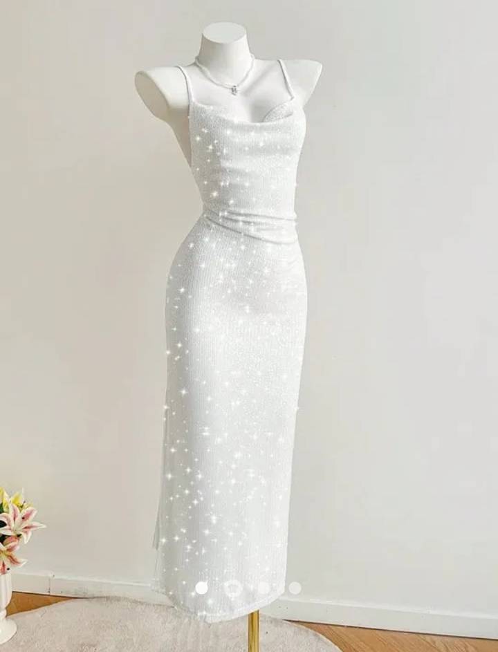 Backless Slip Dress // White