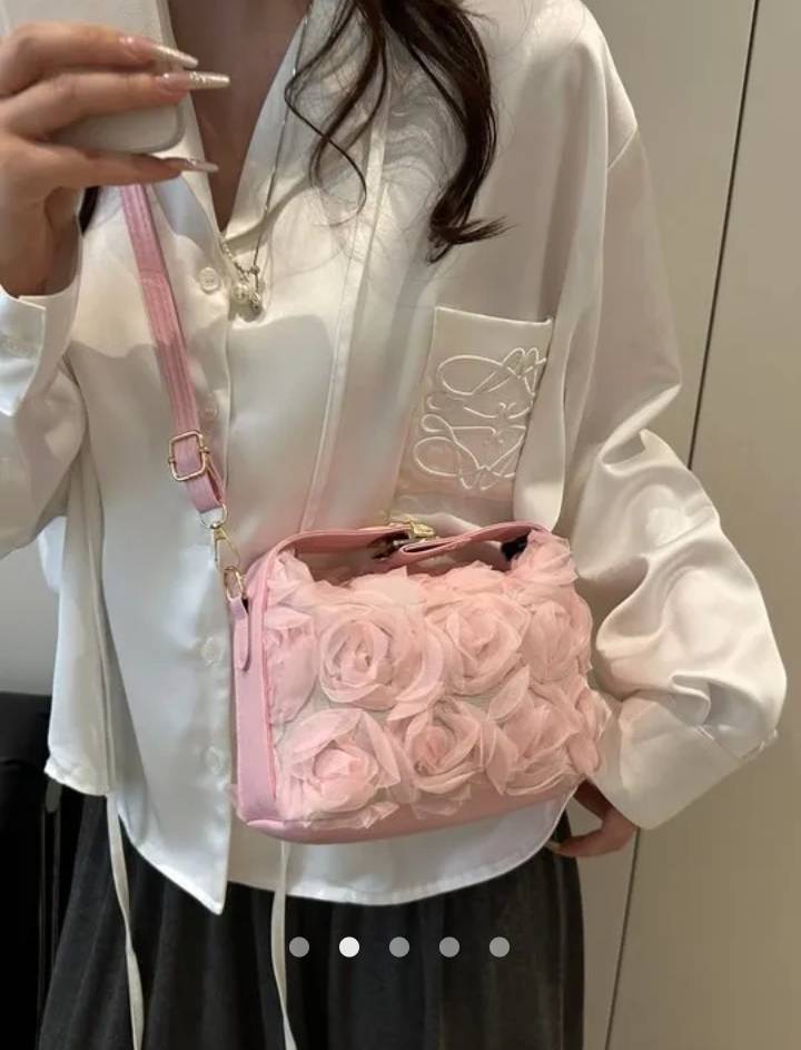 Flowers Crossbody Bag // Pink